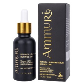 Retinol + Supreme Serum 2.5% Vitamin C 20% with Hyaluronic Acid & Vitamin E, Face Serum, for Wrinkles, 5% Niacinamide 3.5% Anti Aging Skin Repair, Supercharged Face Serum