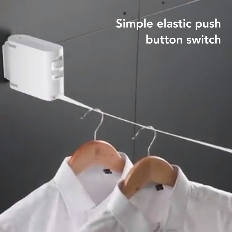 4.2m Thickened Retractable Clothesline Concealed Positioning Buckle Indoor Room Wall