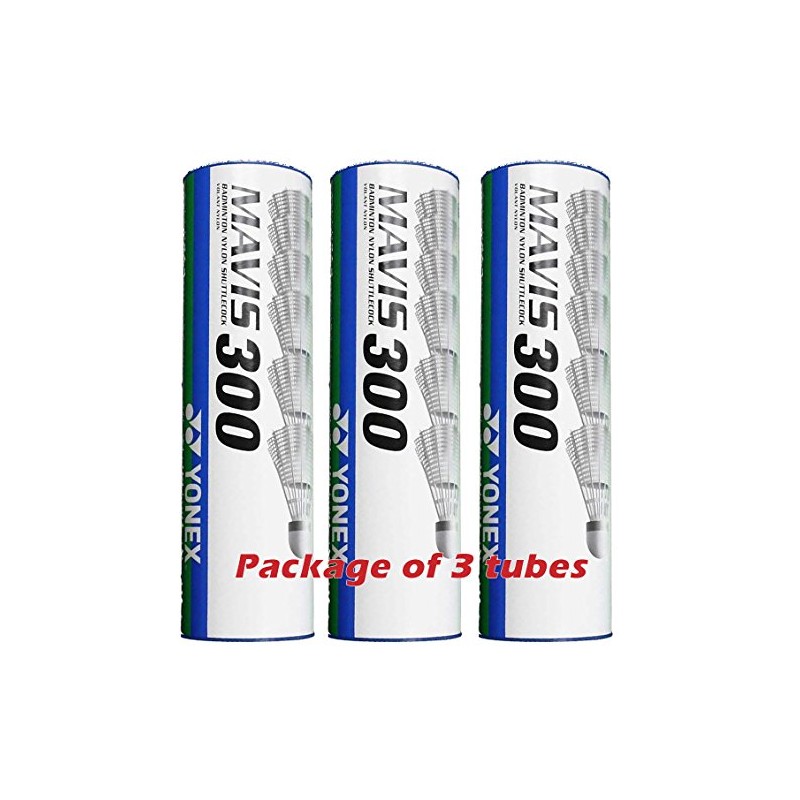 Yonex Mavis 300 Badminton Shuttlecocks, Yellow, white, 3 Tubes