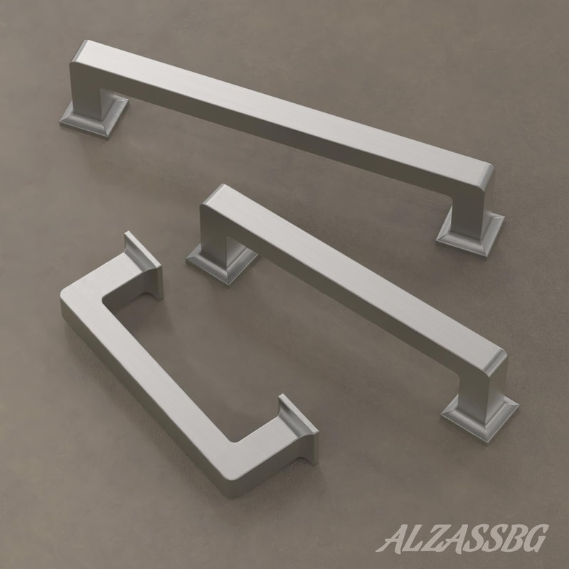Alzassbg 10 Pack Brushed Satin Nickel Cabinet Pulls, 5 Inch(128mm)