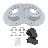 TRQ Rear Metallic Brake Pad & Performance Rotor Set Compatible