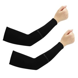 CODIRATO 2 Pairs Sports Arm Warmers Unisex Arm Warmers Breathable Arm Cooler Anti-UV Protection Glove for Cycling, Fishing, Basketball, Hiking, Running, Outdoor Work, black