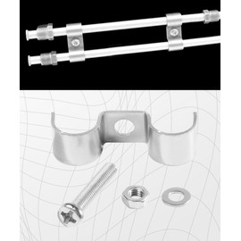 SCUARI 12PCS 3/8 Fuel Line Clamp,Stainless Steel M-type Double Line Clamps,Car Accessories Brake & Fuel Lines Clamps with Mounting Screw,Suitable for A Variety of Fuels,Air,Electrical,Brake,Pipeline