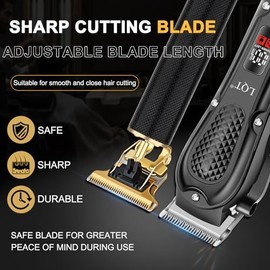 Men's Hair Clipper Set Cordless Hair Trimmer with LED Screen, Adjustable Beard & Mustache Trimmer, Self-Sharpening Blades, Quiet Haircut Machine,Best Gift for Father's Day/Holidays