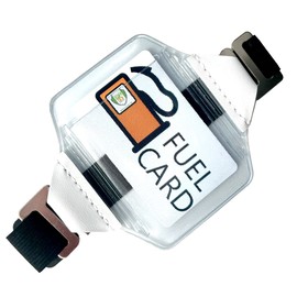 Specialist ID Heavy Duty Visor Fuel Card Holder with Clear Vinyl Pocket - Truck & Car Accessories for Interior - Drivers License, Auto Insurance Card & Fleet Vehicle Gas Log Storage (Black)