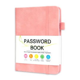 Password Keeper Book with Alphabetical Tabs，4.3"x5.7" Small Password Books for Seniors Password Notebook for Internet Website Address Log in Detail (Pink)