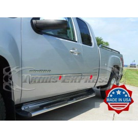 Trims Express-Made in USA 2007-2013 GMC Sierra Extended Cab 4Pc Chrome Body Side Molding Trim Overlay 1"