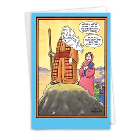 NobleWorks - 1 Funny Father's Day Card for Dad, Pa, Pop, Daddy, Stepfather with Envelope - Humor Notecard- Ask for Directions 0122