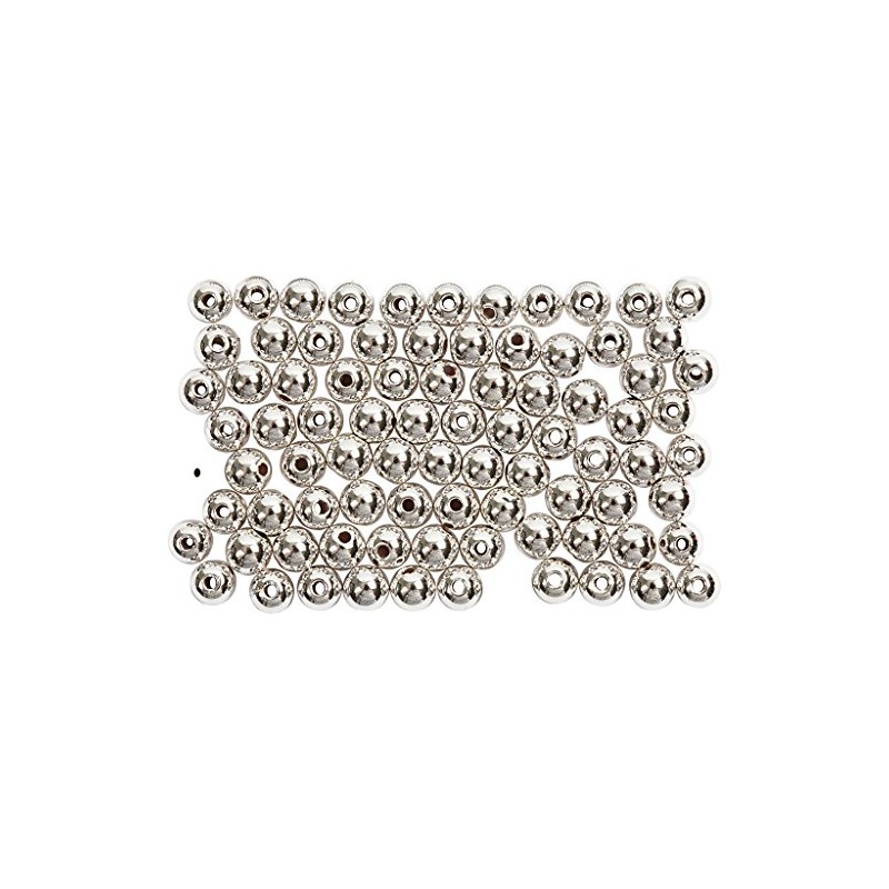Wax Beads, D: 4 mm, silver, 150pcs