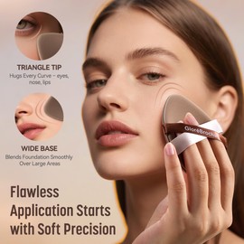 Makeup Sponge Set, GloréBrochas 4PCS Latex-Free PU Beauty Blenders for Foundation, Concealer and Powder, Soft Dual-Sided Non-Absorbent Cosmetic Sponges for Face, Individually Wrapped, Travel Friendly