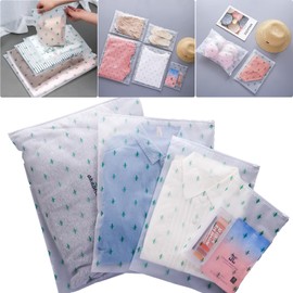 Boxonly Clear Plastic Ziplock Garment Bags - Self-Sealing Storage Bags for Clothing, Gifts, Shipping, PEVA Material, Cactus Print, 20 Silk (No Vent Holes), 16" x 20" / 40 x 50 cm, Pack of 50