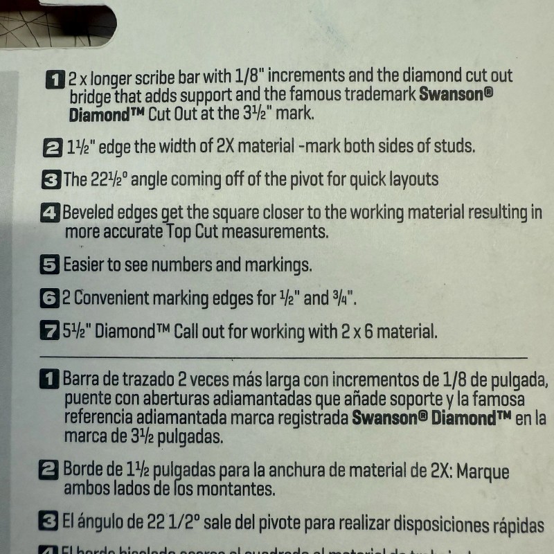 Swanson Speed Square Layout Tool with Blue Book and Combination