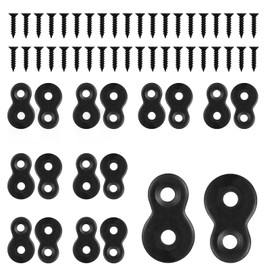 20 Pcs Figure 8 Fastener, Heavy Duty Table Top Fasteners with 40 Screws, Desktop Clips for Wood Tops, Secure Hardware Connector Bracket for Desk, Furniture, and DIY Projects (Black)