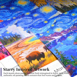 National Parks Calendar 2026 – Artistic Oil Painting Style Monthly Wall Calendar 12-Month Scenic Art Wall Calendar, 12" x 12", Perfect National Park Gifts (Starry 2026 A)