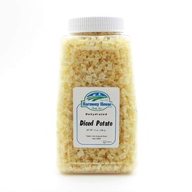 Harmony House Foods Dehydrated Diced Potatoes - Dried Potato Pieces, For Hash Browns, Stews, Soups, Home Fries, and More, 10.5 Ounces