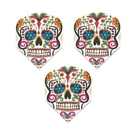Harrows Quadro Sugar Skull Day of The Dead 75 Micron Strong Standard Dart Flights (1 Set)