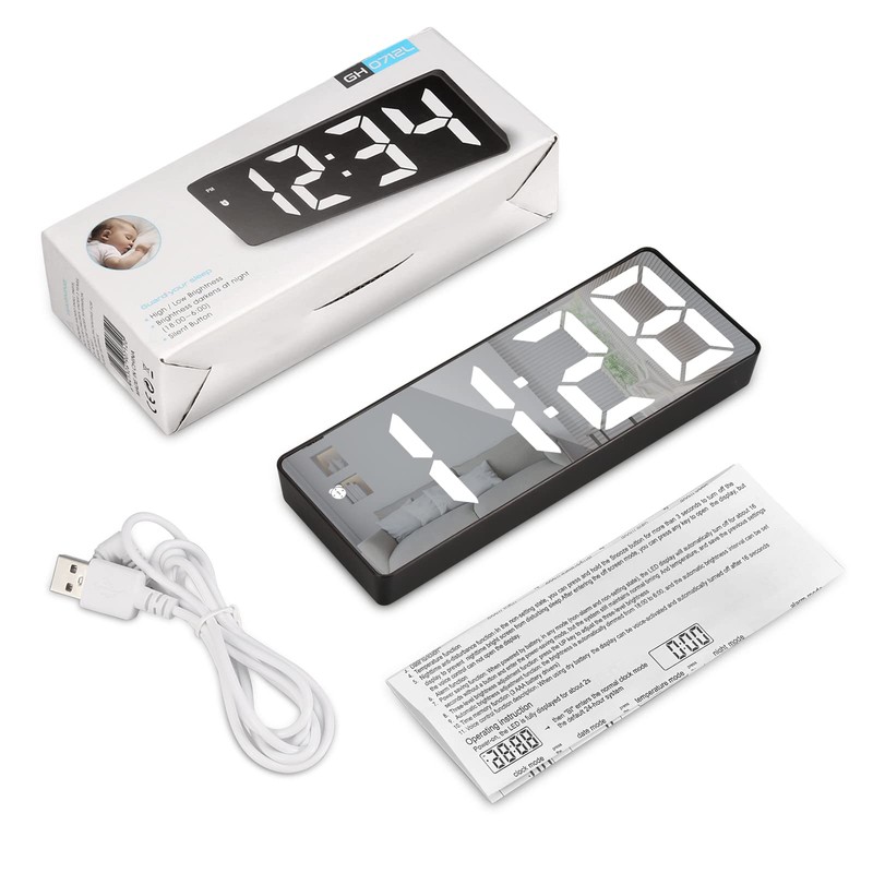 Digital LED Clock, Alarm Clock, Table Clock, Temperature Display, Calendar