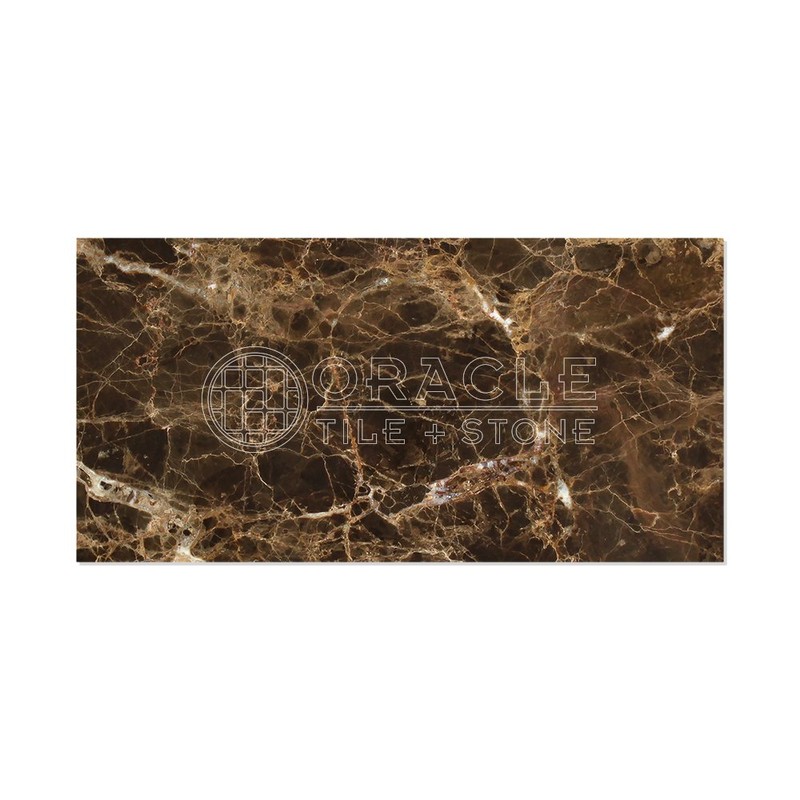 Emperador Dark Spanish Marble 6 X 12 Subway Field Tile,