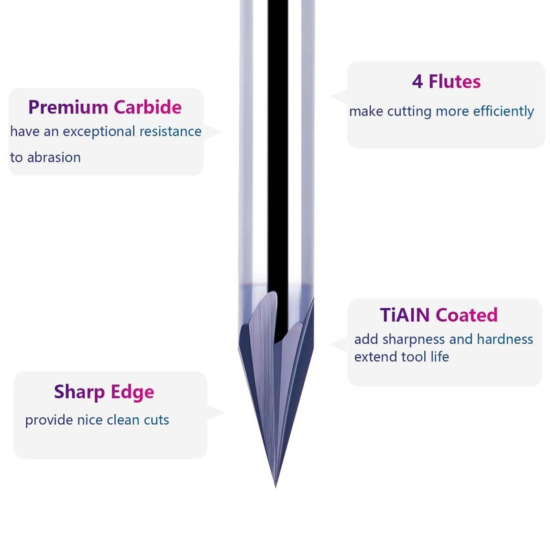 SpeTool 30 Degree V Groove Router Bit with Tiain Coated1/4