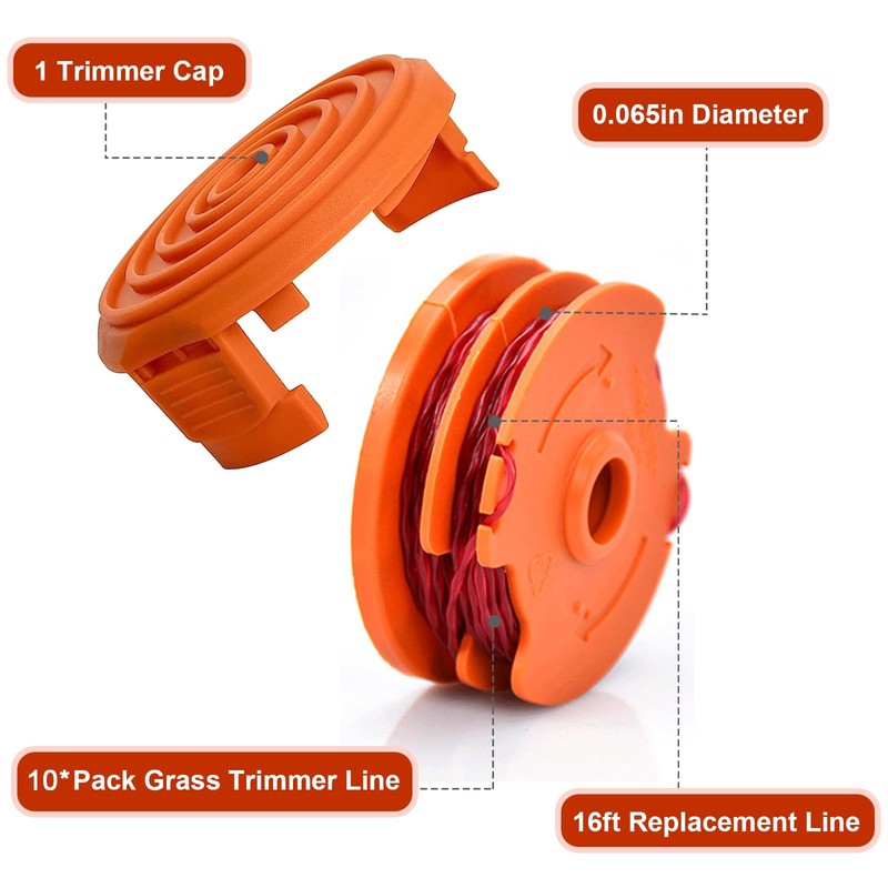 Katifee WA0007/ 50022833 Replacement Line Trimmer Spool 16ft 0.065'' for