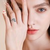 Molioaki Genuine Teardrop Turquoise Cross Ring Adjustable 925 Sterling Silver