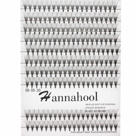Hannahool 10Rows-200Pcs 20D Natural Long Individual False Eyelashes Cluster Thickness 0.07mm D Curl Volume Premade Fans Eye Lashes Extensions Soft and Lightweight Dramatic Look (14mm)