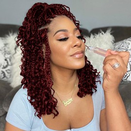 Wodun 12inch Goddess Box Braids Crochet Hair Boho Box-Braids with Curly Ends Bohemian Crochet Braid Pre-looped Synthetic Crochet-Hair for Black Women (12inch,8Packs, TBUG)