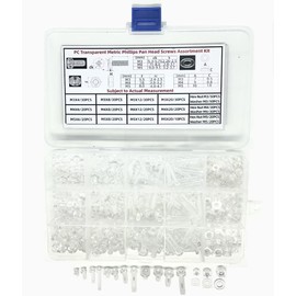 Happinesspark Polycarbonate PC Cross Phillips Pan Head Screw Nut Washer Kit M3 M4 M5 Plastic Fastener Set Assortment 470PCS in Storage Case (Electrical Insulation, Corrosion Resistant, Lightweight)