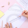 2 Pack Plastic Protractor, 6 Inch Math Protractors Clear Protractors