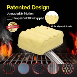 XUDAKAIXIN Upgraded Grill Brush Bristle Free,Water-Activated steam Effectively Cleans The Grill.Unique Wavy pad for Cast Iron/Stainless-Steel Grates, (Only Replaceable Cleaning Head No Grill Brush)