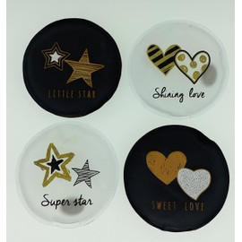 MC-Trend Set of 4 Pocket Warmers Hand Warmers for Warm Hands and Fingers, Reusable Heat Pads (Set of 4 Love and Star)