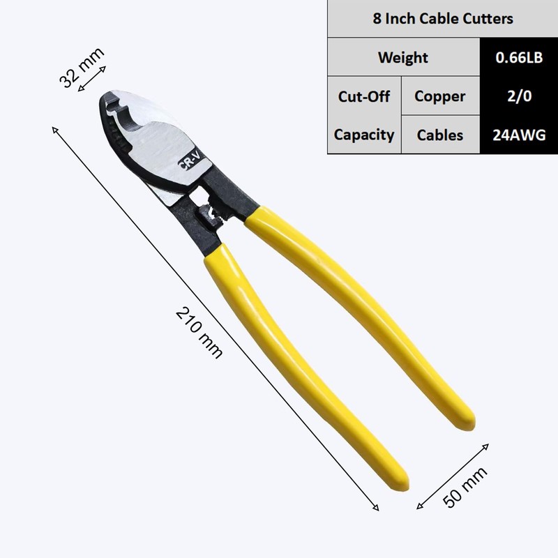 BJDSI 8 Inch Cable Cutters,Durability Cable Cutter,Widely Used Steel Cable