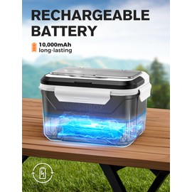 EAST OAK Cordless Electric Lunch Box for Adults, Heated Lunch Box Battery Powered with Automatic Heating, 5.5 Cups Portable Food Warmer with Insulated Carry Bag