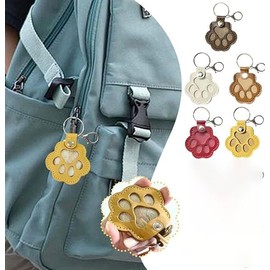 5PCS Dog Hair Collector Keychain, Dog Hair Storage Keychain, Cute Paw Keychains Pet Hair Keepsake Keyring,Pet Hair Storage Pouch Fur Memorial Keyring Paw Design Pendant Leather Keychain (5)