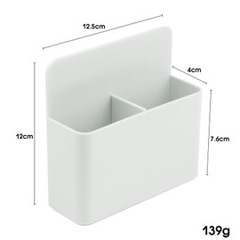 Levomat Magnetic Pen Holder Magnetic Marker Holder Whiteboard Pen Holder Organizer with Strong Anisotropic Magnet Pad for Whiteboard, Fridge, Refrigerator, Locker, Office, Home, School (White)