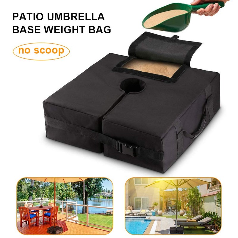 Patio Umbrella Base Weight Bag, 18" Square 900D with Large