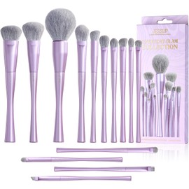 Jessup Set de Brochas de Maquillaje Profesional 14pcs Pinceles Maquillaje de Vegano para Base, Sombra, Corrector, Contorno, Rubor y Delineador, Fibra Sintética Premium, Morado T512