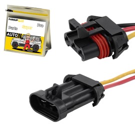 PARSUPPRO 3-Pin/Way Male and Female Cooling Fan Upgrade 12Ga HD Connector Auto Waterproof Wiring Harness for Corvette C6 Replace 710412962819