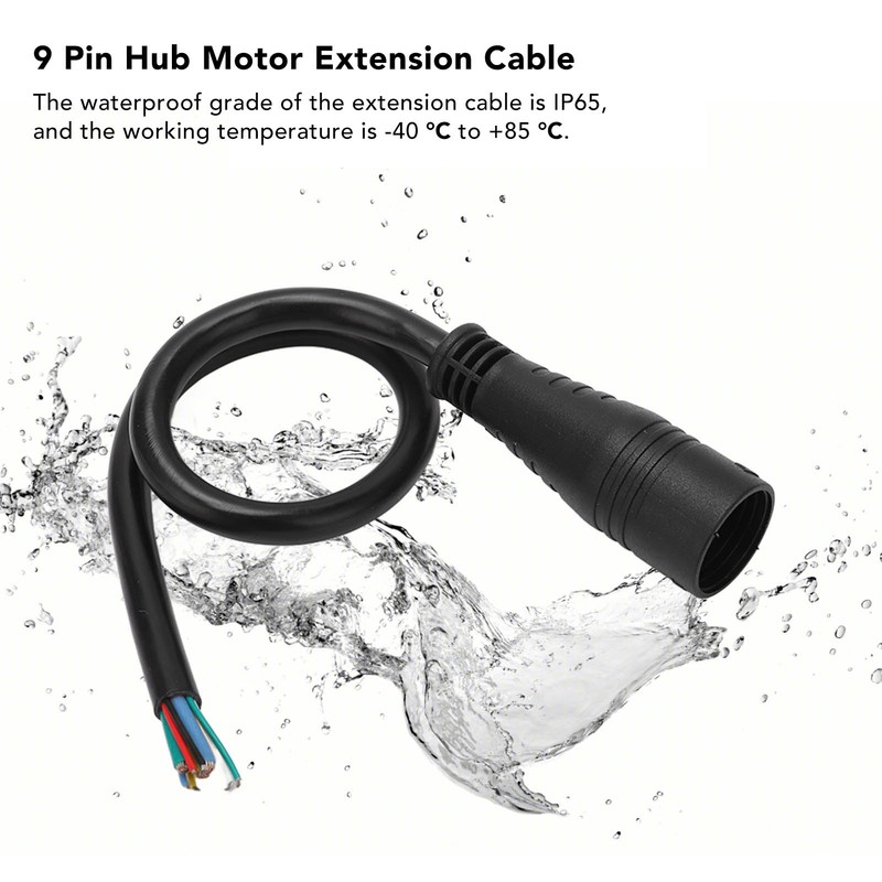 Electric Bike Motor Convert Extension Cable 9 Pin 31cm Conversion