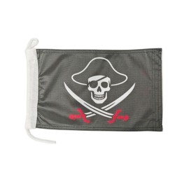 Premium Pirate Flag Boat Flag 8 x 12 Inch Fabric Weight - Printed Heavy Duty with Knit and Loop Nautical Flag of 8 x 12 Inches ( Pirate Flag)