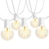 SUNTHIN White Outdoor String Lights, 48FT White Patio Lights with