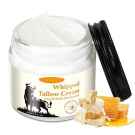 Honey Tallow Balm - Beef Tallow Creme - Feuchtigkeitscreme Gesicht & Körper - Feuchtigkeitsspendend & Anti-Aging Rindertalg Creme Bio - Nicht Fettend Beef Tallow Skincare mit Rohhonig