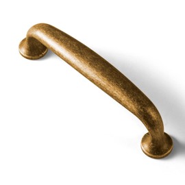 Goo-Ki 6 Pack Antique Brass Cabinet Handles, 3.78"(96mm) c-c Antique Bronze Drawer Pulls, Zinc Alloy Solid Retro Brass Bar Pull Furniture Hardware for Kitchen Dresser Wardrobe Cupboard