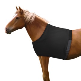 Horse Shoulder Guard, High Elastic Spandex Fabric Horse Vest - Anti-Rub Bib - Black(Size L)