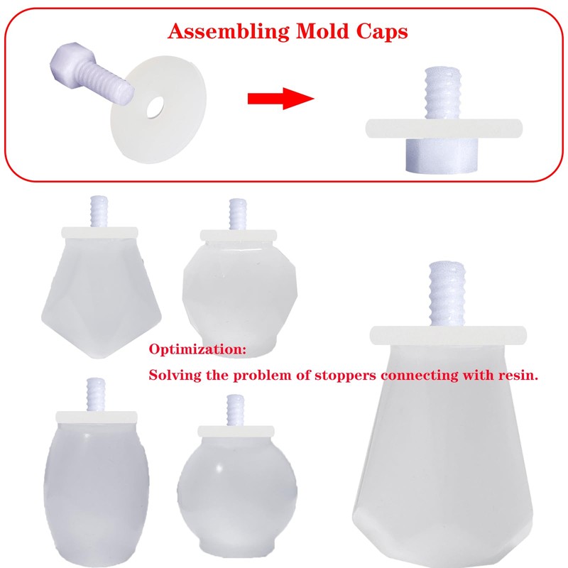JIOFAVIU 15 Pcs Resin Wine Bottle Stoppers Molds Set, Wine