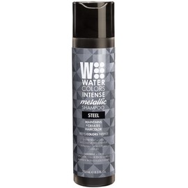 Watercolors INTENSE METALLIC Semi Permanet Color Depositing Shampoo-Sulfate & Paraben Free to Maintain & Enhance Hair Color 8 fl oz - STEEL