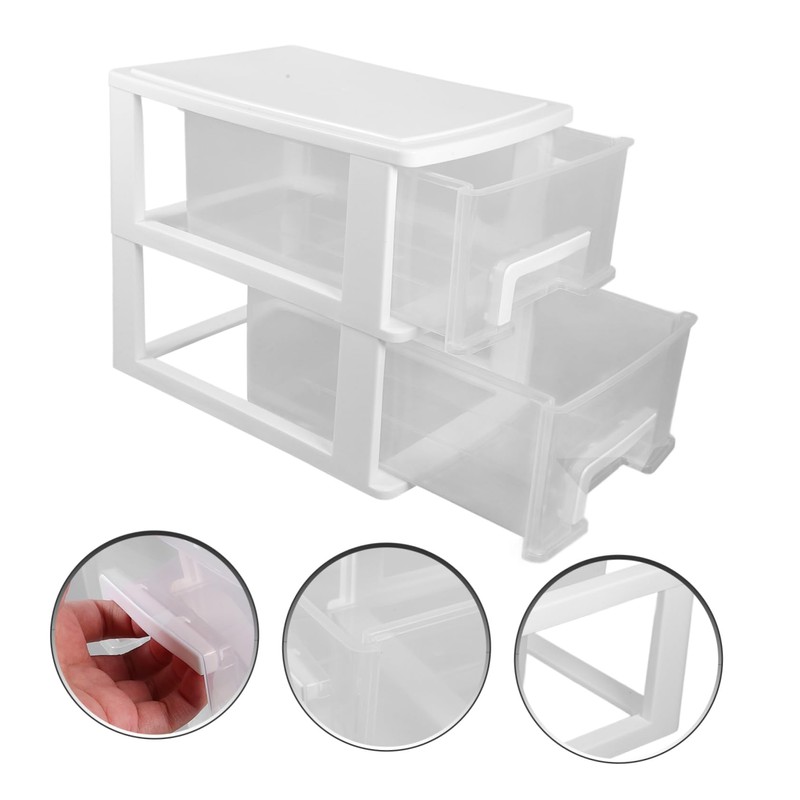 DOITOOL Clear Drawer Organizer Box for Office Desk Storage Case