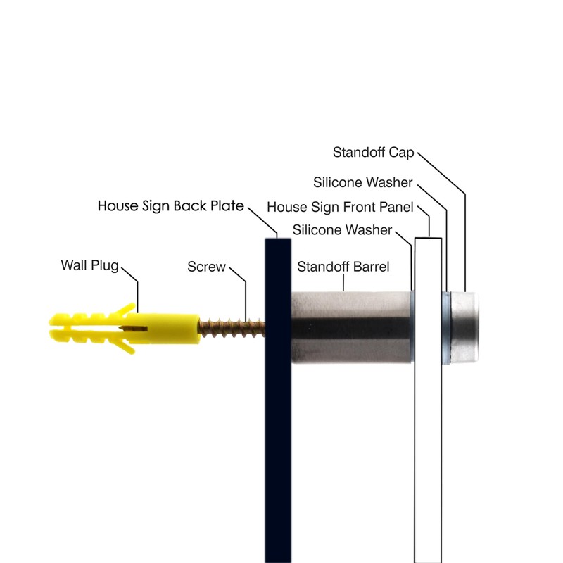 Badgemaster Layered Glass Effect Modern Anthracite Acrylic House Number Sign
