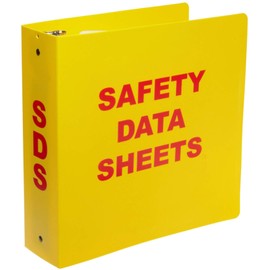 Brady 2024 2-1/2" Diameter Rings, Polyethylene, Red On Yellow Color Standard SDS Binder, Legend "Safety Data Sheets"
