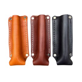 AP Saddlery Leather Flashlight Holster for Terralux, Maglite Mini, Streamlight and Many Other AA Battery Flashlights (Dark Brown, Plain)